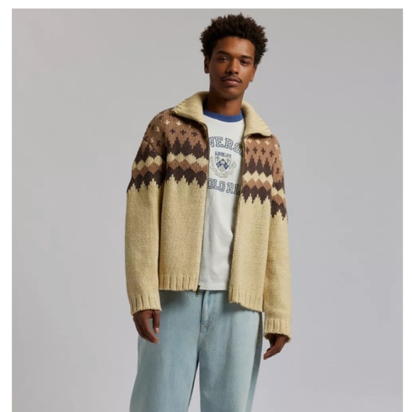 BDG Tacoma Patterned Full Zip Cardigan - Picture 1 of 4